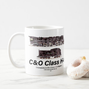 C&O Klass H-8 Allegheny Ånglokomotiv Profil Kaffemugg