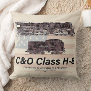 C&O Klass H-8 Allegheny Lokomotiv - Amerikansk fla Kudde