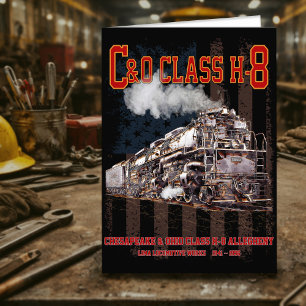 C&O Klass H-8 Allegheny Lokomotiv - Amerikansk fla Tack Kort