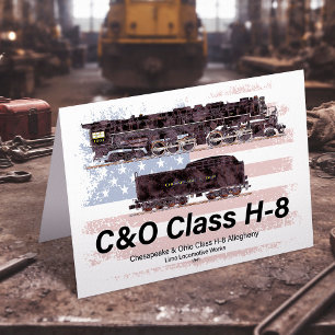 C&O Klass H-8 Allegheny Lokomotiv - Amerikansk fla Tack Kort