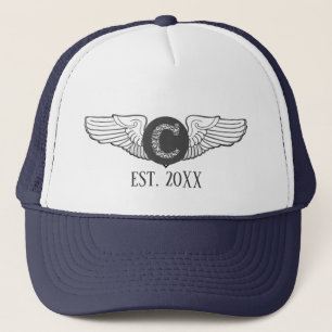 C Personlig Monogram Aviation Pilot Vinge Keps