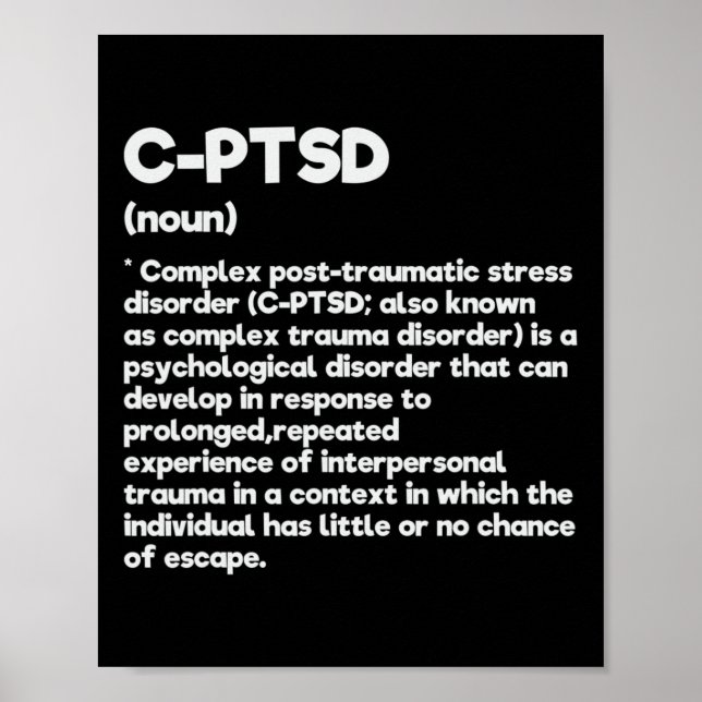 C-ptsd Definition Stressar medvetandegrad Mental P Poster (Framsidan)