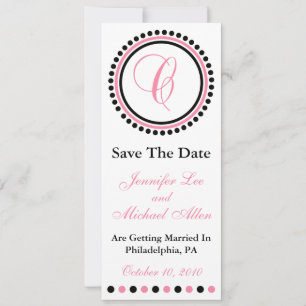 C Punkt Cirkel Monogram Save The Date (Rosa / Svar Spara Datumet