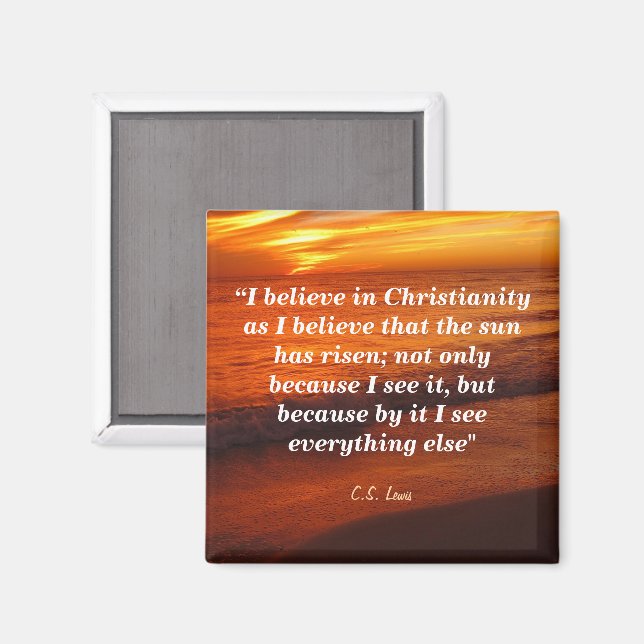 C. S. Lewis citat om kristendomen Magnet (Front/Back)