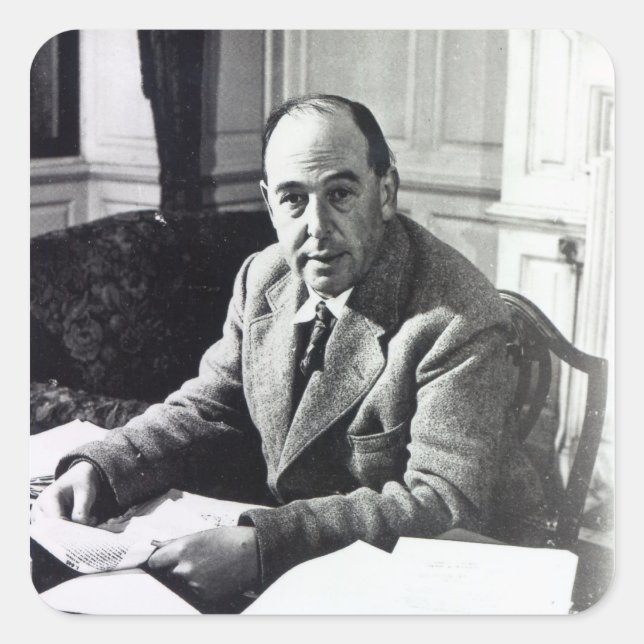 C.S. Lewis Fyrkantigt Klistermärke (Framsida)