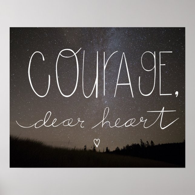 C.S. Lewis Quote "Courage, Bästa hjärtat", hemdeka Poster (Framsidan)