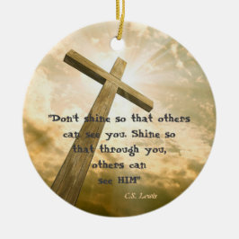 C.S. Lewis Quote On Shining Julgransprydnad Keramik