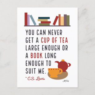 C.S. Lewis Tea och Bokar Literary Bookmask Vykort