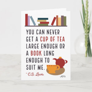 C.S. Lewis Tea och Bokar Literary Bookworm Card Kort