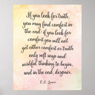 C.S. Lewis Truth Quote Art Skriv ut Poster