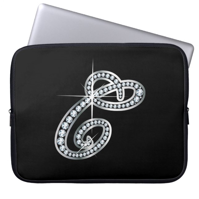 C Script Faux-"Diamond" Laptop Fodral (Framsidan)