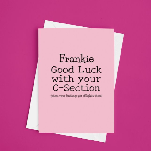 C-Section Lycka till-Anpassadet Kort (Skapare uppladdad)