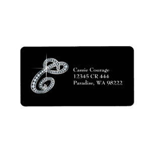 C Skriptetikett "Diamond Bling" Adressetikett