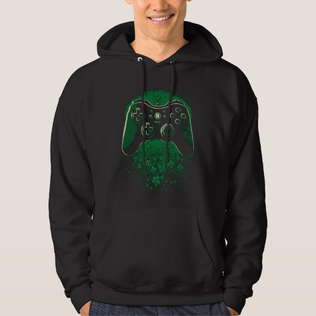 C Spelkontroller irländsk spelare St Patrick´s Day Hoodie (Framsida)