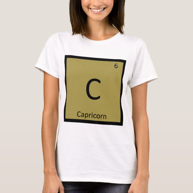 C - Stenbocken Zodiak tecken Kemisymbol T Shirt (Framsida)