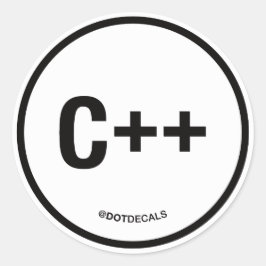 C++ Sticker Runt Klistermärke