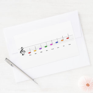 C Större  i Treble Clef Kids Music Literacy Rektangulärt Klistermärke