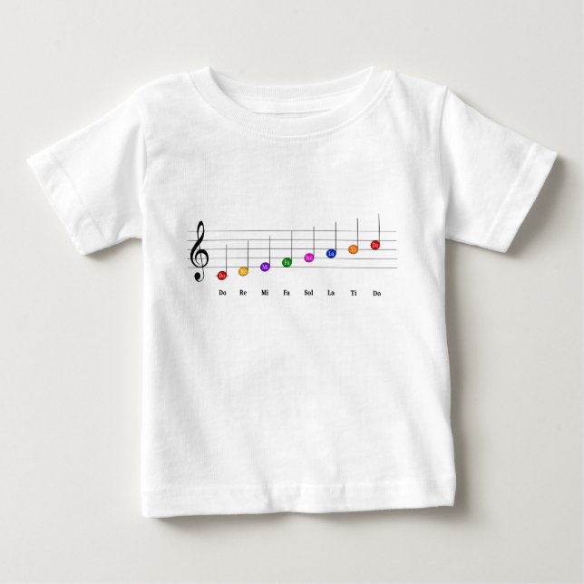 C Större  i Treble Clef Kids Music Literacy T Shirt (Framsida)