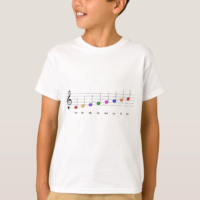 C Större  i Treble Clef Kids Music Literacy T Shirt (Framsida)
