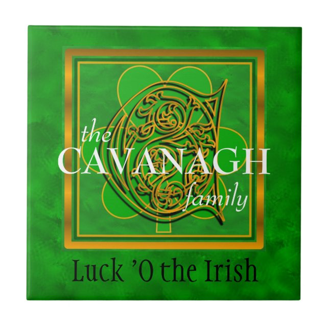 C "Tur of the Irish" Family Anpassningsbar Monogra Kakelplatta (Framsidan)