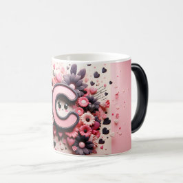 C Valentine Alphabet 3D Magisk Mugg