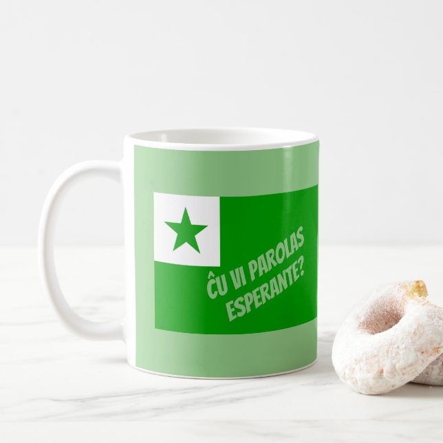 Ĉ vi parolas Esperante? Kaffemugg (Med munk)