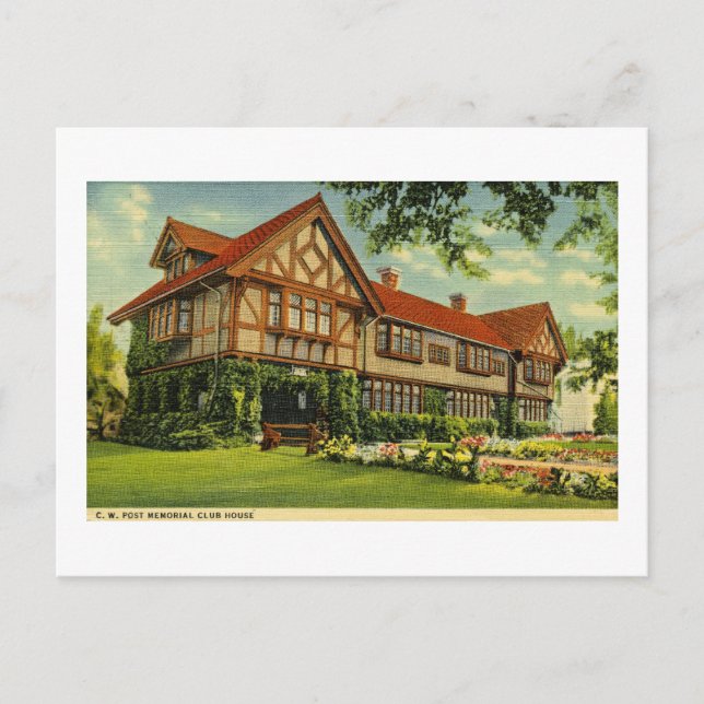 C.W. Post Clubhouse Battle Bäck, Michigan Vykort (Framsida)
