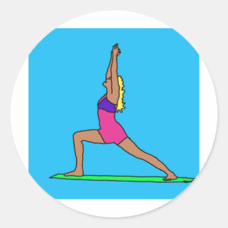 C Warrior Pose.jpg Runt Klistermärke