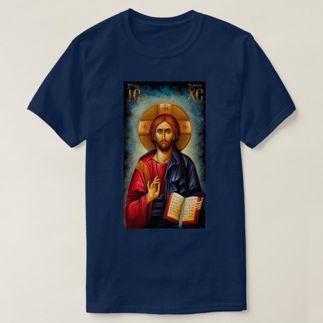 c xc nika ikon Jesus Kristus pentokrator ortheter T Shirt (Design framsida)