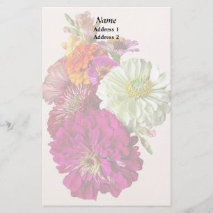 c_ZinniablandadeFärgerZinnia Bröllopsbukett Blanda Brevpapper