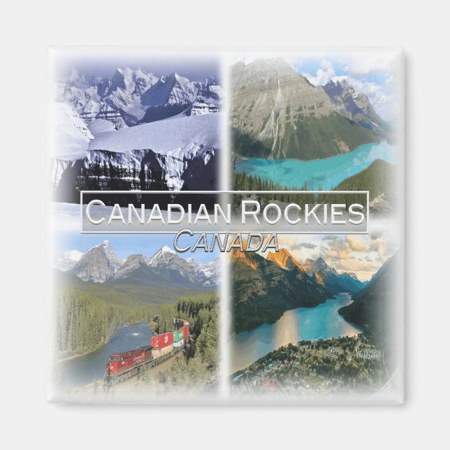 CA0027 Amerika, Kanada, Kanadas Rockies, Fridge Magnet (Framsidan)