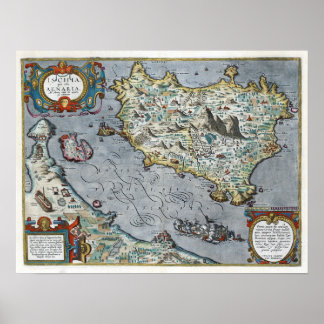 ca 1610 Ischia Karta Poster