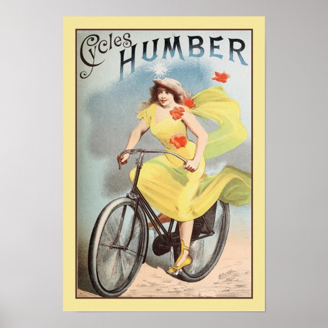 Ca 1890 Vintage Cycles Bicyles Ad Humber Poster (Framsidan)