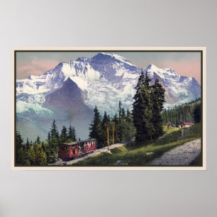 ca 1900 Jungfrau Mountain Muerren Railroad Poster