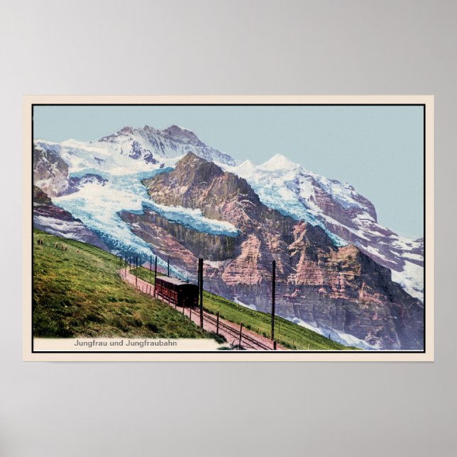ca 1900 Jungfrau Mountain Railroad Poster (Framsidan)