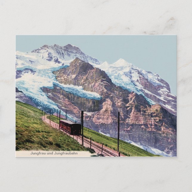 ca 1900 Jungfrau Mountain Railroad Vykort (Framsida)