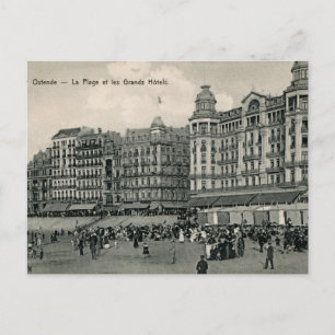 ca 1900 Ostend Beach and Grands Hotels Vykort