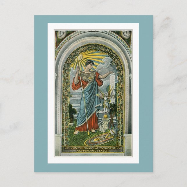 ca 1910, Minerva Mosaic vid kongressens Bibliotek Vykort (Framsida)