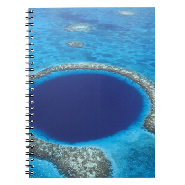 CA, Belize. Flygbild av Blue Hole (diameter Anteckningsbok Med Spiral (Framsidan)