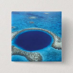 CA, Belize. Flygbild av Blue Hole (diameter Knapp
