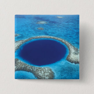CA, Belize. Flygbild av Blue Hole (diameter Knapp