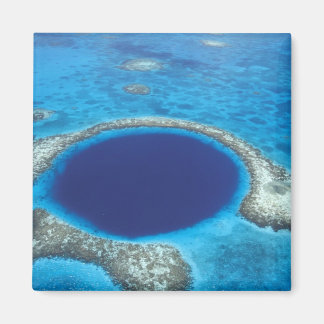 CA, Belize. Flygbild av Blue Hole (diameter Magnet
