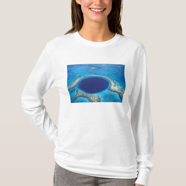CA, Belize. Flygbild av Blue Hole (diameter T Shirt (Framsida)