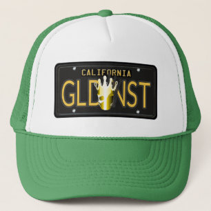 CA Black License Plate, Golden State Guld Krona - Keps