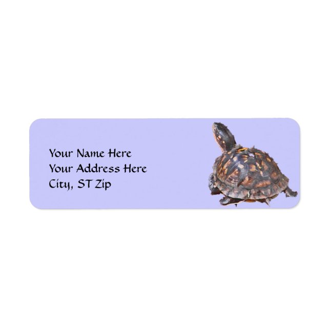 CA-Box-Turtle Address Label.. Returadress Etikett (Framsidan)
