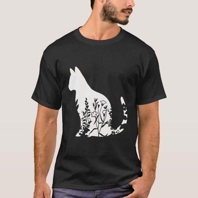 Ca Ca Blommigt Ca Cat Cat T Shirt (Framsida)