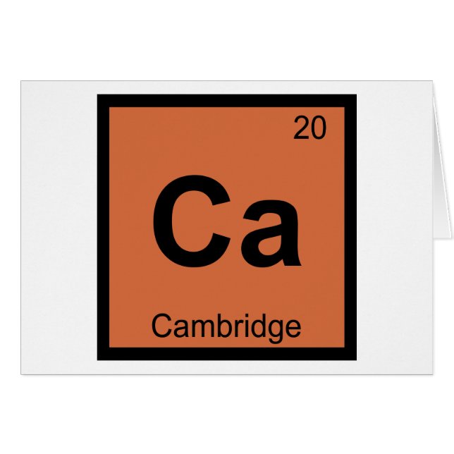 Ca - Cambridge City Chemistry Periodiska Systemet Hälsningskort (Framsidan Horizontal)