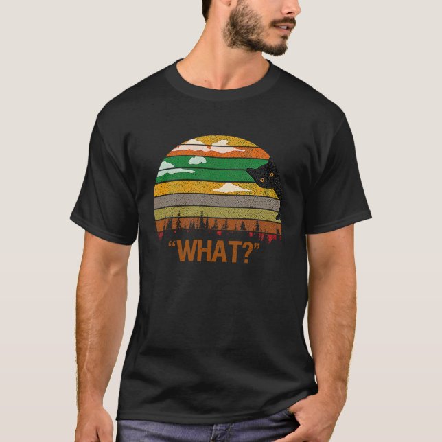 Ca Cat säger vad Retro Stil T Shirt (Framsida)