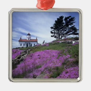 CA, Crescent City, Battery Point fyr med Julgransprydnad Metall