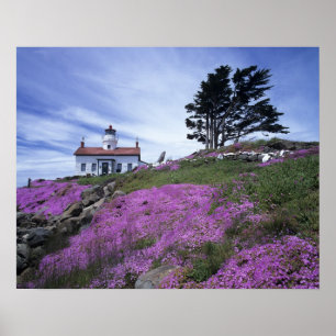 CA, Crescent City, Battery Point fyr med Poster